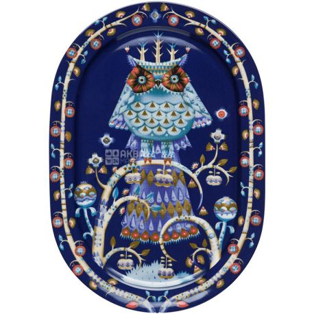 Littala, Taika, 1 шт., Блюдо для сервірування, синє, з малюнком, 41 см