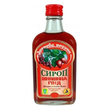Здорова родина, Сироп Шиповник, Боярышник, 0,25 л, стекло