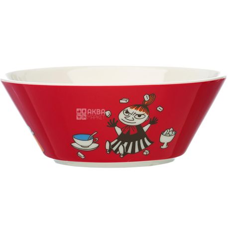 Arabia, Moomin, 1 шт., Миска порцелянова Маленька Мю, червона, з малюнком, 15 см