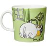Arabia, Moomin, 1 pc., Moomin-Troll porcelain cup, green, with a picture, 300 ml
