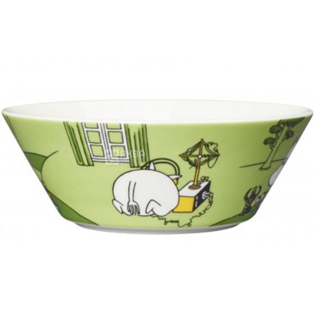 Arabia, Moomin, 1 шт., Пиала керамическая Муми-Троль, зеленая, с рисунком, 15 см
