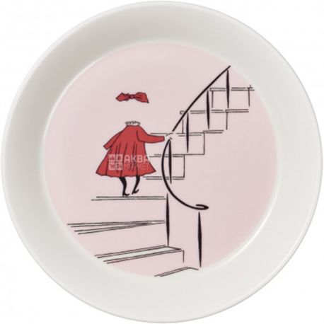 Arabia, Moomin, 1 шт., Тарелка фарфоровая Нинни, пудровая, с рисунком, 19 см