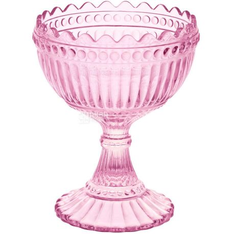 Iittala, Kastehelmi, Glass flint, light pink, 155 mm
