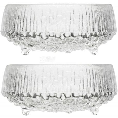 Iittala, Ultima Thule, 2 Pieces, Serving Platter, Glass, Clear, 11.5 cm