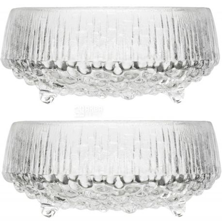 Iittala, Ultima Thule, 2 шт, Блюдо для сервірування, скляне, прозоре, 11,5 см