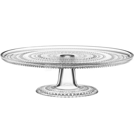 Iittala, Kastehelmi, Тортовница скляна, прозора, 31,5 см