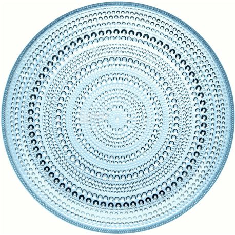 Iittala, Kastehelmi, Тарілка скляна, блакитна, кругла, 248 мм