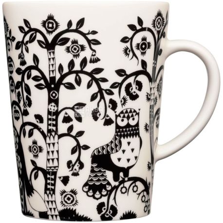 Littala, Taika, 400 мл, Чашка фарфоровая, белая с черным рисунком