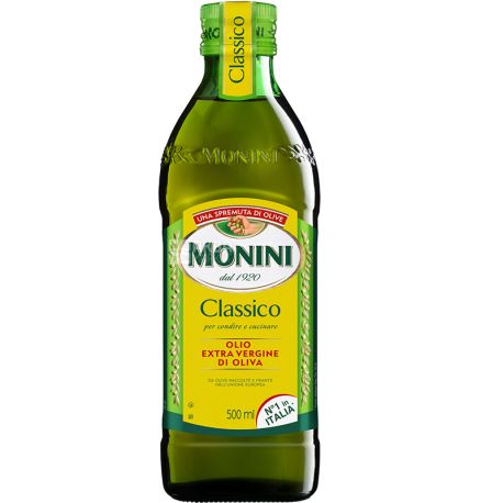 Monini, 500 ml, Olive oil, Сlassico Extrara virgine oil, glass
