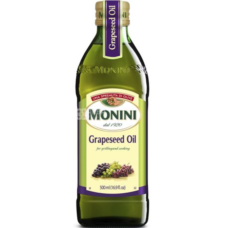 Monini, 0,5 л, олія з виноградних кісточок, скло