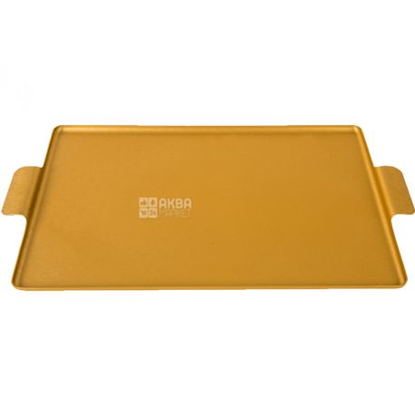 Kaymet, 32 x 25 cm, Rectangular tray, golden