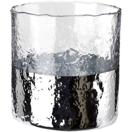 Pols potten, Hurricane Ripple, Підсвічник скляний, сріблястий, 10,5 х 11 см