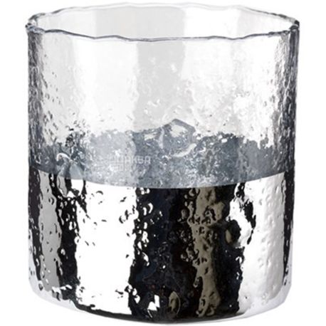 Pols potten, Hurricane Ripple, Подсвечник стеклянный, серебристый, 10,5 х 11 см