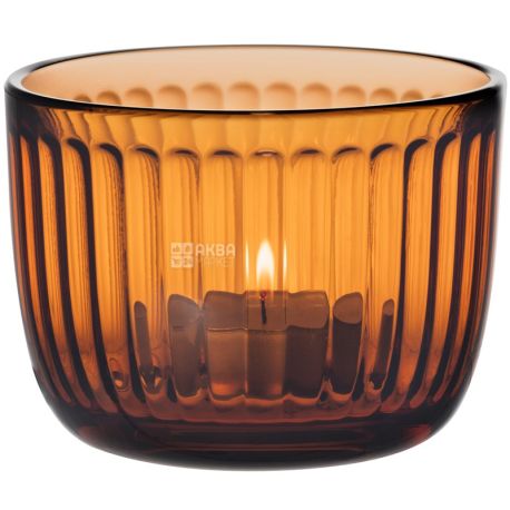 Littala, Raami, Seville orange, 1 шт., Подсвечник стеклянный, оранжевый, 90 мм
