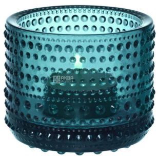 Littala, Kastehelmi, Sea blue, 1 шт., Подсвечник стеклянный, голубой, 64 мм 