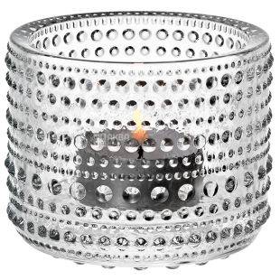 Littala, Kastehelmi, 1 шт., Подсвечник стеклянный, прозрачный, 64 мм 