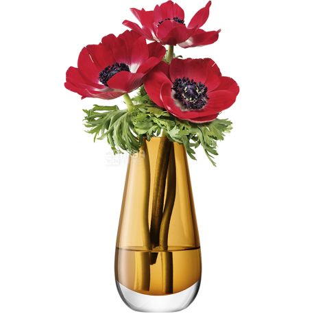 LSA international, Flower Colour, 14 см, Ваза для цветов, стеклянная, янтарного цвета