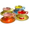 Pols potten, 8-piece, Porcelain Espresso Set, Grandma's Style, 4 Cups and 4 Saucers