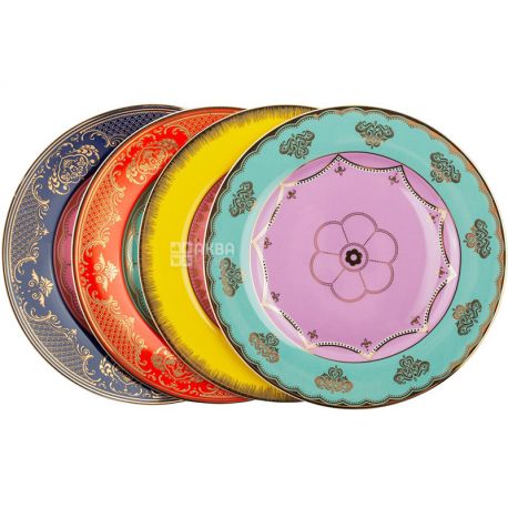 Pols potten, 4 pcs., A set of plates, Like grandfather, porcelain, multicolored
