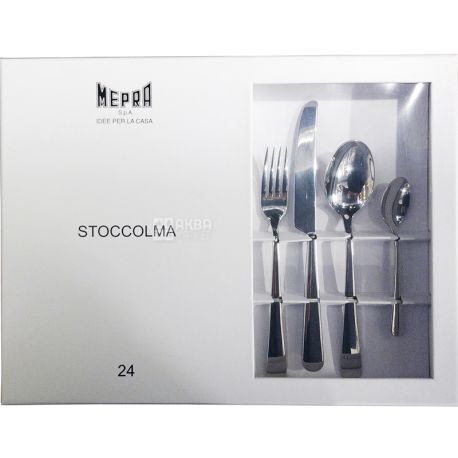 Mepra, Stoccolma, 24 предмета, Набор столовых приборов на 6 персон, из нержавеющей стали