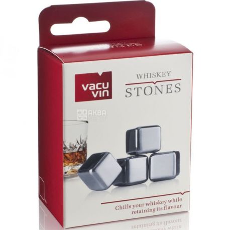 Vacu Vin, 4 шт, Камені для охолодження віскі, нержавіюча сталь