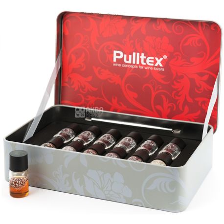Pulltex, Nez du Vin, 12 шт, Набір ароматів червоного вина, в залізній коробці