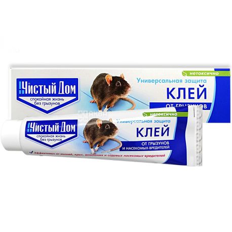Чистый дом, 60 г, Клей против грызунов и насекомых-вредителей, нетоксичный