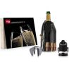 Vacu Vin, Champagne Accessory Set, Подарунковий набір для ігристого вина + 2 келихи для шампанського