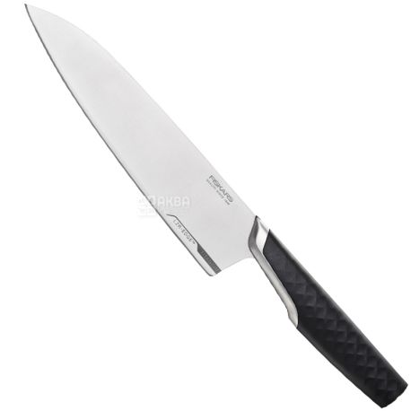 Fiskars, Titanium, 20 см, Ніж шеф-кухаря, титановий, чорний