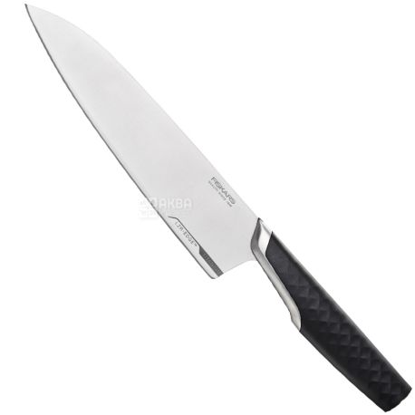 Fiskars, Titanium, 20 см, Нож шеф-повара, титановый, черный
