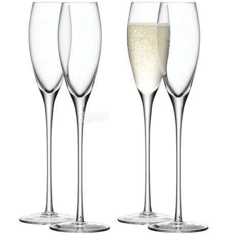 LSA international, Bar Culture, 4 шт., Набор бокалов для шампанского, стекло, 0,200 л