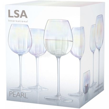 LSA international, Pearl, 4 pcs, White Wine Goblet Set, Glass, 325 ml