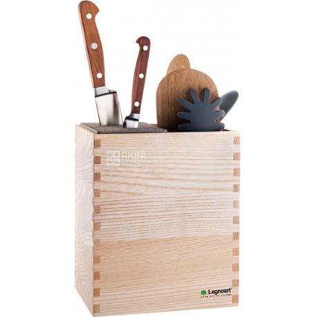 Legnoart, 13 х 18 х 21,5 см, Підставка для ножів і кухонний органайзер із ясеня