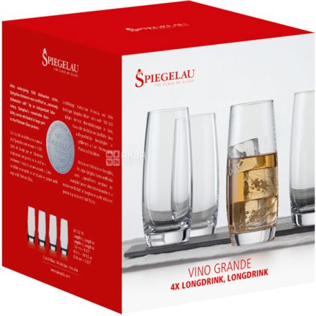 Spiegelau, Vino Grande, 4 шт, Набор бокалов для коктейля Лонг Дринк, хрустальные, 0,410 л