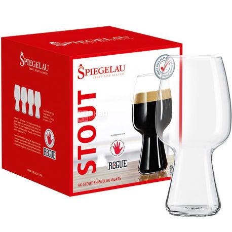 Spiegelau, Craft Beer Glasses, 4 шт., Набір келихів для пива Стаут, кришталеве скло, 0,600 л