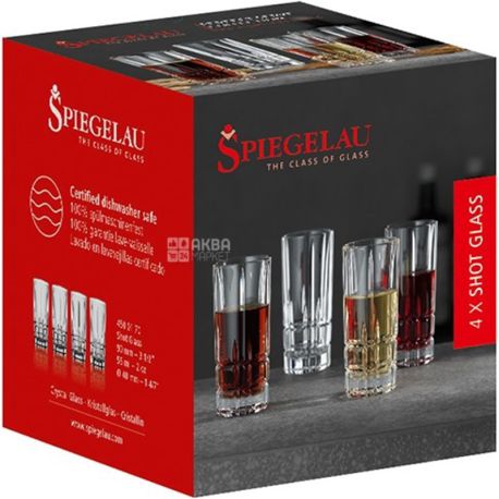 Spiegelau, Perfect Serve Collection, 4 шт., Набор бокалов Шот, хрустальное стекло, 0,055 л