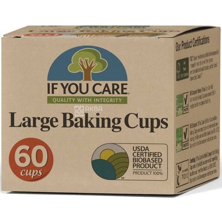 If You Care, 60 шт, Формы для выпечки кексов из пергаментной бумаги, 6,35 см