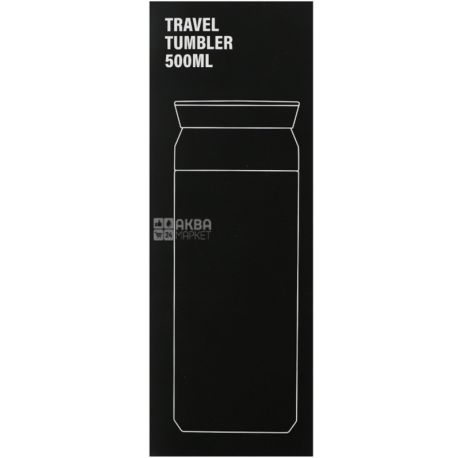Kinto, Travel Tumbler, 500 мл, Термокружка з нержавіючої сталі, біла