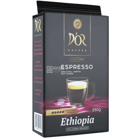 Cafe D'or, Ethiopia Espresso, 250 г, Кава Дор темно-середнього обсмаження, мелена