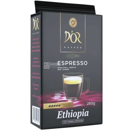 Cafe D'or, Ethiopia Espresso, 250 г, Кофе Дор темно-средней обжарки, молотый
