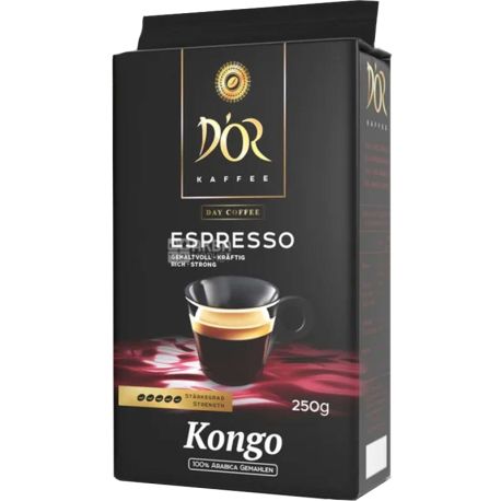 Cafe D'or, Kongo Espresso, 250 г, Кава Дор темно-середнього обсмаження, мелена