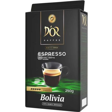 Cafe D'or, Bolivia Espresso, 250 g, Dark Medium Roast D'or Coffee, Ground