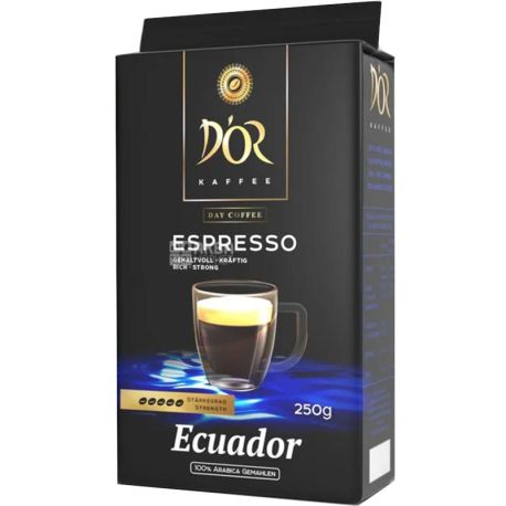 Cafe D'or, Ecuador Espresso, 250 g, Dark Medium Roast D'or Coffee, Ground