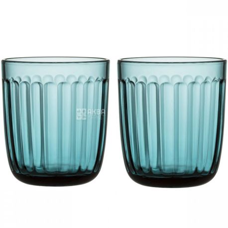 Littala, Raami, Sea blue, 2 шт., Набір стаканів, скло, блакитний, 260 мл