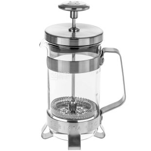 Barista & Co, Electric Steel, 300 мл, Френч-пресс на 3 чашки, стеклянный, металлик