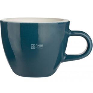 Acme, 150 мл, Чашка для флет вайт фарфоровая, синяя