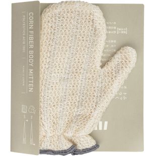 Kiyoi, Harada Textile, 16,5 х 20 см, Мочалка-перчатка для тела из кукурузных волокон, бежевая