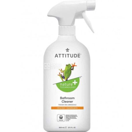 Attitude, Citrus Zest, 800 мл, Средство для уборки ванной, с цитрусовым ароматом, эко