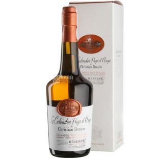 Christian Drouin, Calvados Reserve Pays d'Auge Coeur de Lion, 0,7 л, Кальвадос, подарочная упаковка