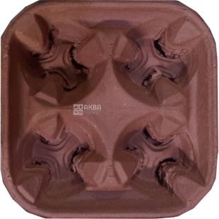 Тримач паперовий для чотирьох стаканів, 10 шт., в асортименті